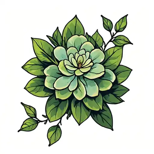 jade plant (w/o flowers) tattoo design idea