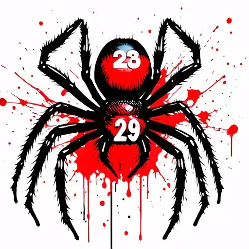 black widow spider bearing number 29 tattoo design idea