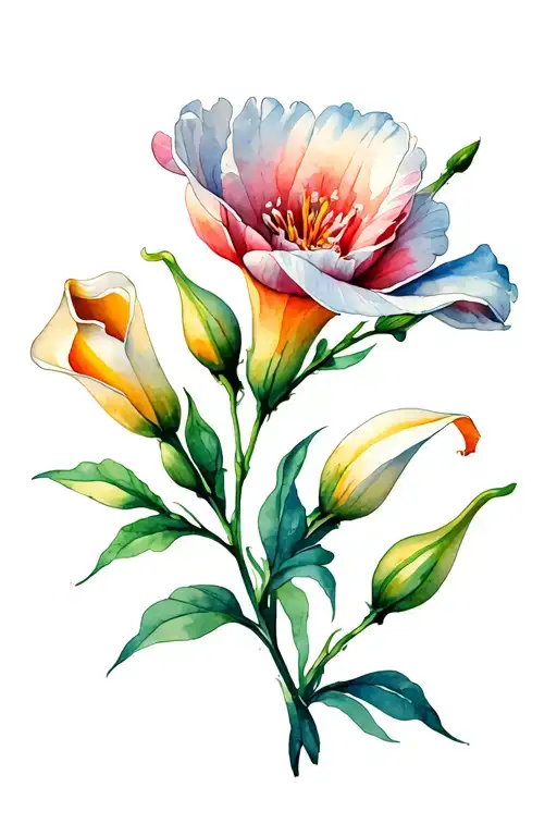 Peony Calla Lilly tulip tattoo design idea