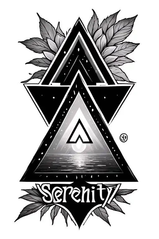 "Serenity " AA Triangle LOGO tattoo design idea