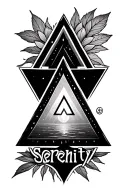 "Serenity " AA Triangle LOGO tattoo design idea