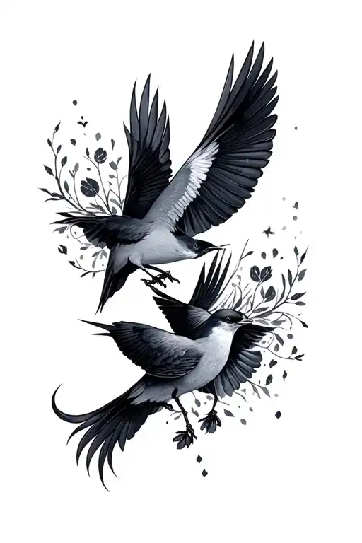 birds free your mind body soul tattoo design idea