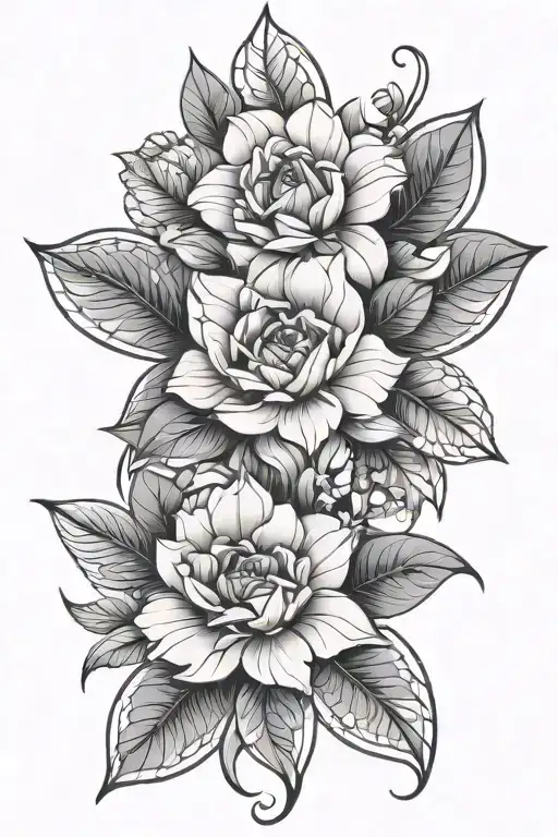 floral feminine mosaic tattoo design idea