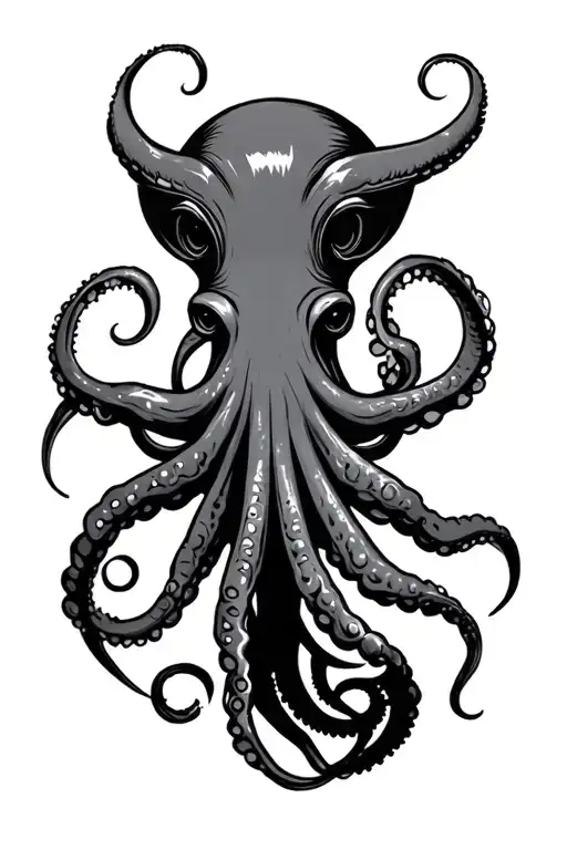 man wrestling squid tattoo design idea