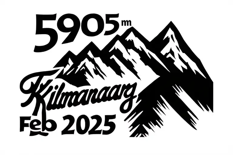 "5985m feb 2025" "5985m feb 2025" Kilimanjaro mountain tattoo design idea