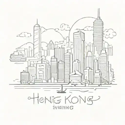 hong kong skyline tattoo design idea