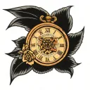 adhd clock inside tattoo design idea