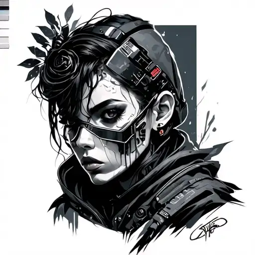cyberpunk tattoo design idea