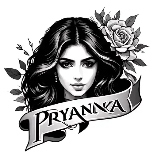 creat a tattoo with the name of Priyanka in which Priyanka is hidden tattoo design idea