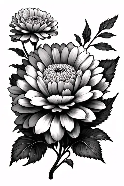 chrysanthemum and carnation flower tattoo tattoo design idea