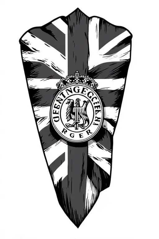 glasgow rangers, union jack, st andrews flag intertwined tattoo design idea