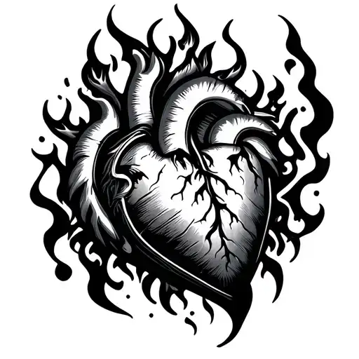 set your heart ablaze tattoo design idea