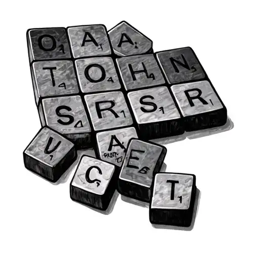 Scrabble Tile tattoo design idea