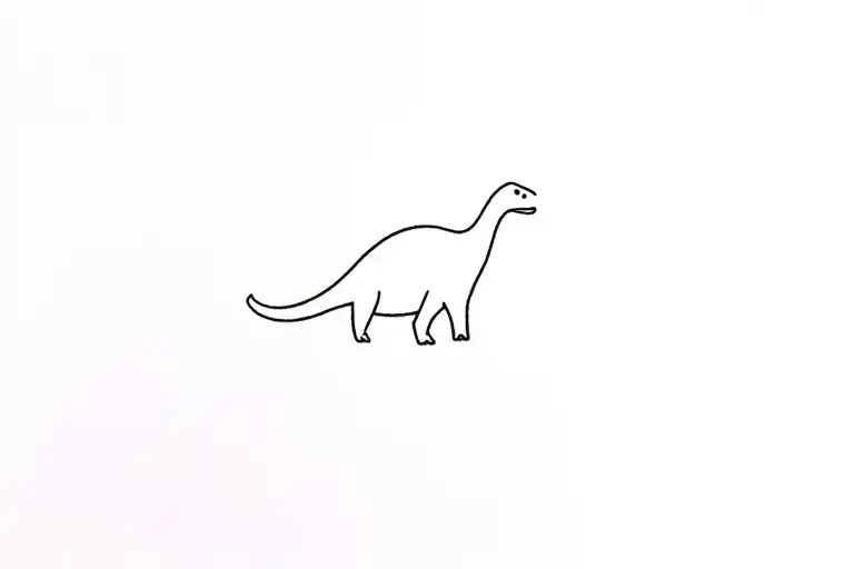 cute dainty dinosaur tattoo design idea