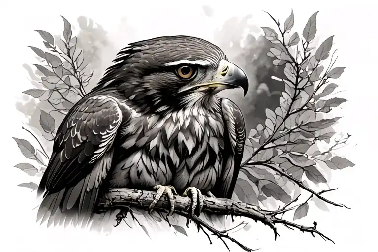 Red Tailed Hawk tattoo design idea