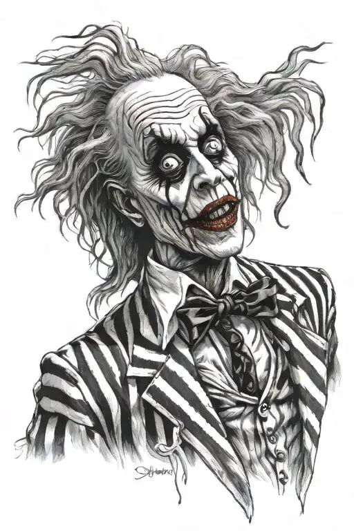 beetlejuice never trust the living tattoo design idea