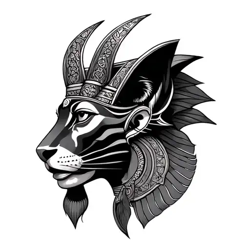Sekhmet tattoo design idea