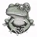 frog smoking tattoo design idea