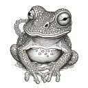 frog smoking tattoo design idea