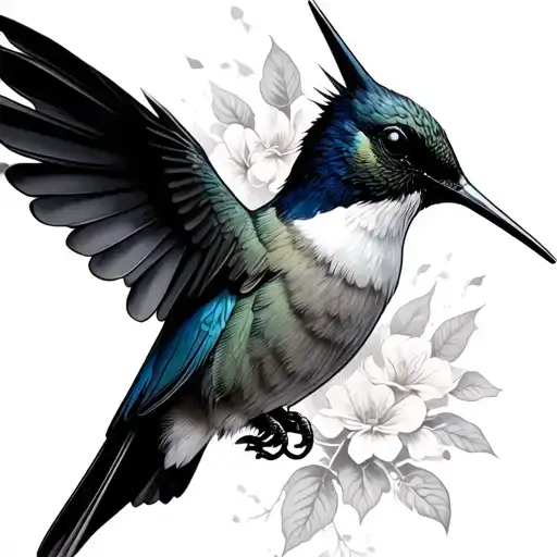 Black Hummingbird tattoo design idea