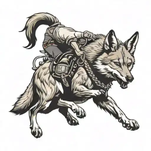 coyote bullriding   tattoo design idea