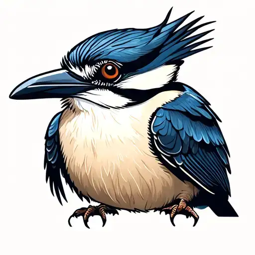 Kookaburra sitting with a Tui tattoo design idea