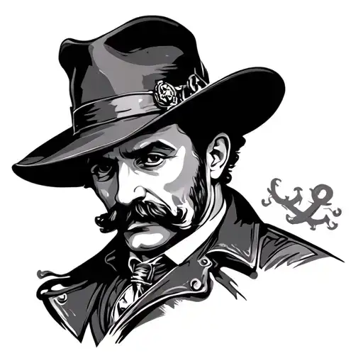 nautical dark Doc Holliday tattoo design idea