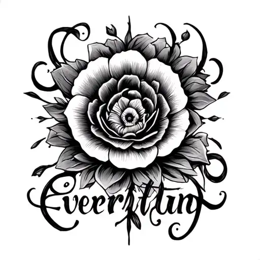 a text that says everlasting tattoo design idea
