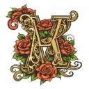 alphabet a and s tattoo design idea