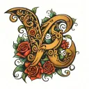 alphabet a and s tattoo design idea