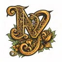 alphabet a and s tattoo design idea