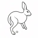 silhouette of rabbit standing in black thin line tattoo design idea