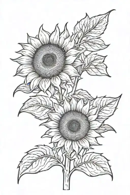 sunflower for good luck success  tattoo design idea