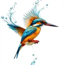kingfisher diving into water tattoo design idea