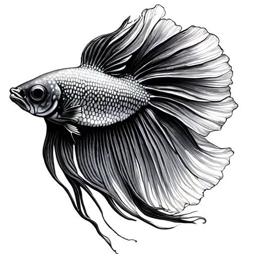 betta fish tattoo design idea