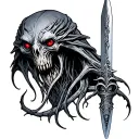 mind flayer and a blade  tattoo design idea
