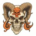 aries skull tattoo design idea