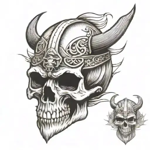 Viking skull tattoo design idea