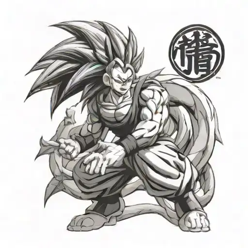 four star dragon ball z tattoo design idea