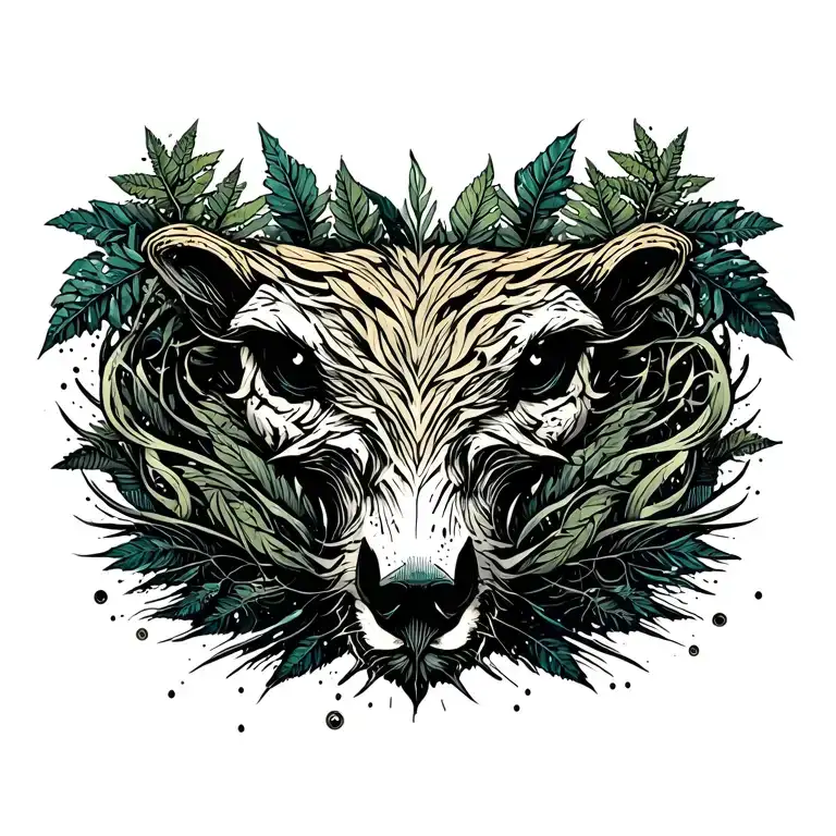 A tattoo design incorporating elements of programming code and ecological symbols to represent the client's occupation and passion for nature conservation tattoo design idea