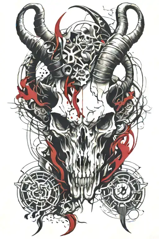 Capricorn goat skull tattoos style tattoo design idea