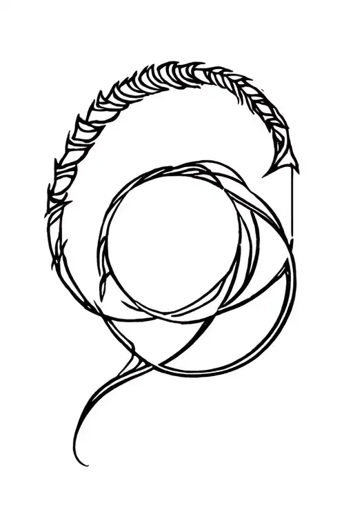 capricorn zodiac symbol integrated tattoo design idea