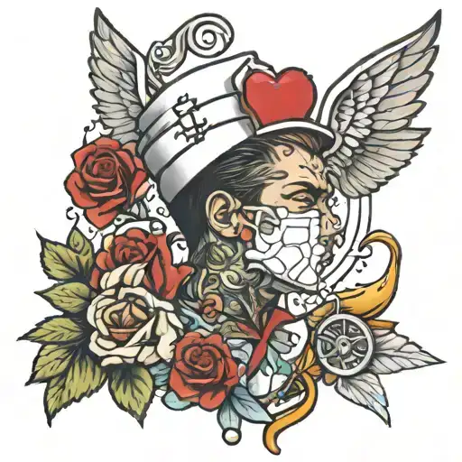 inspirational  male nurse tattoo design idea