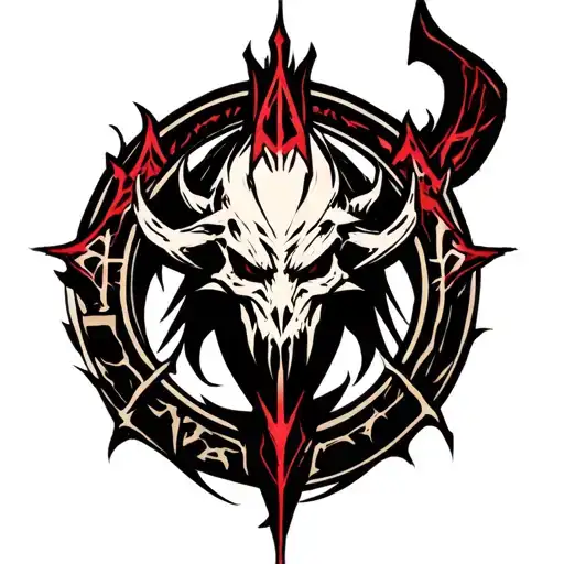 anime style tattoo design like the diablo 2 logo tattoo design idea