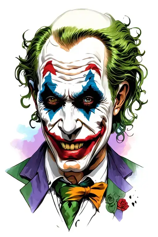 Joker face tattoo design idea