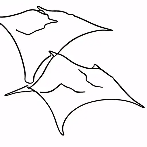 4 manta rays different sizes swimming together tattoo design idea