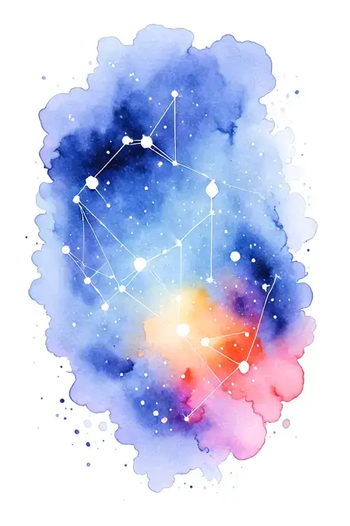 Gemini constellation celestial theme tattoo design idea