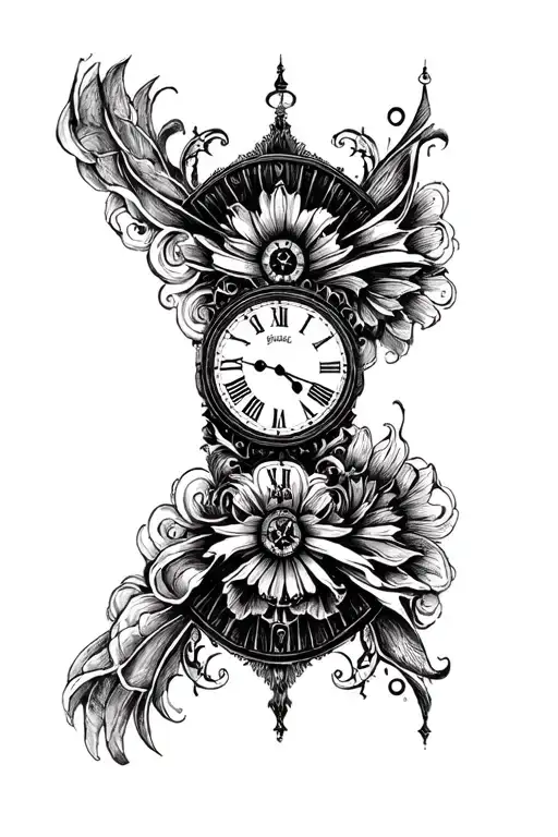 clock face tattoo design idea