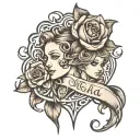 A personal tattoo symbolizing fatherhood of two daughters tattoo design idea