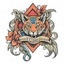 A personal tattoo symbolizing fatherhood of two daughters tattoo design idea